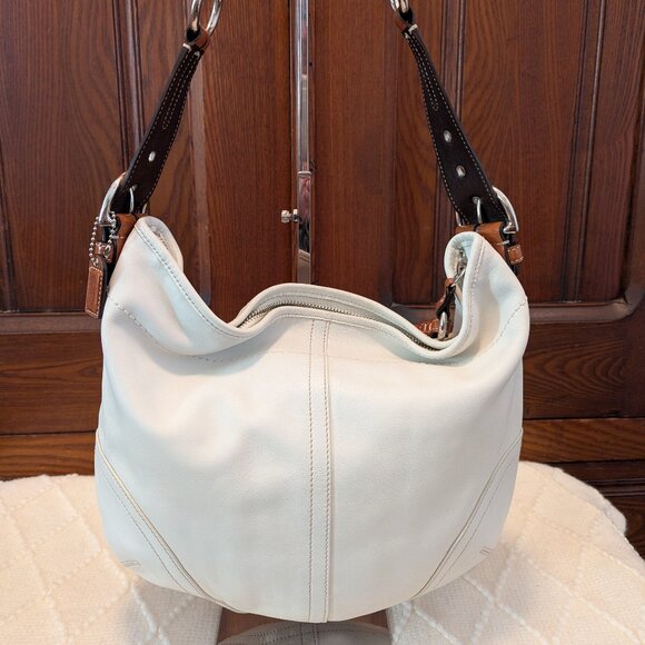 Coach SoHo Hobo Medium Bag Legacy Y2K white Leather 3651 - excellent condition - Picture 3 of 12